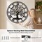 Black Wall Clock Tree of Life Non-Ticking Metal Decorative 27 Inch